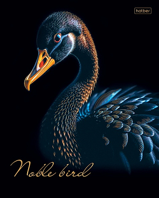 Тетрадь "Hatber", 48л, А5, клетка, 3D фольга, ламинация, на скобе, серия "Благородные птицы"