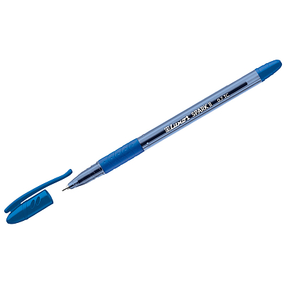 Ручка шариковая "Luxor Spark II", 0,7мм, синяя, чернила на масляной основе, резиновый грип, синий тонированный корпус