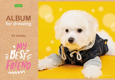 Альбом для рисования "Hatber Eco", 24л, А4, на скобе, серия "My Best Friend"