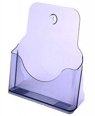 Подставка пластиковая для буклетов "Стамм", А4, тонированная, серая