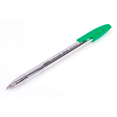 Ручка шариковая "Brauberg X-333", 0,7мм, зелёная, прозрачный корпус