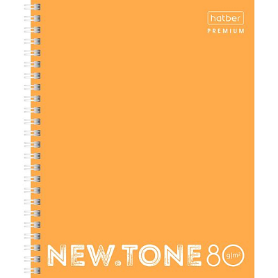 Тетрадь "Hatber Premium", 80л, А5, клетка, ламинация, на гребне, серия "NewTone Neon - Orange"