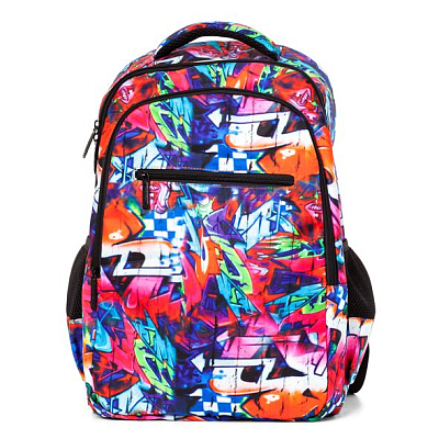 Рюкзак "Hatber", 30x41x15см, полиэстер, 2 отделения, 3 кармана, серия "Basic Style - Graffiti"