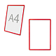 Рамка пластиковая для размещения информации, А4, без защитного экрана, красная окантовка
