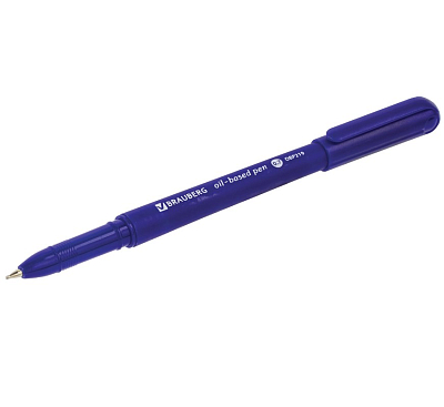 Ручка шариковая "Brauberg Fine", 0,7мм, синяя, чернила на масляной основе, синий корпус