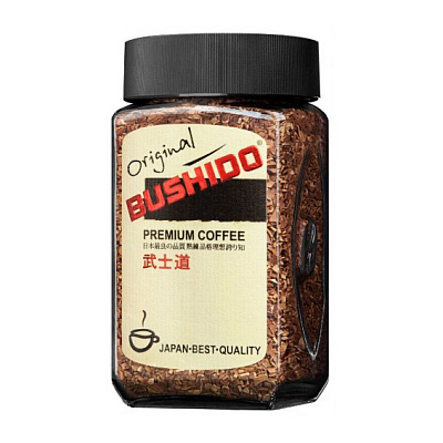 Кофе растворимый "Bushido Original", 100гр, стеклянная банка