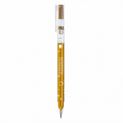 Ручка гелевая "Hatber Supernova", 0,6мм, золотая, золотой корпус