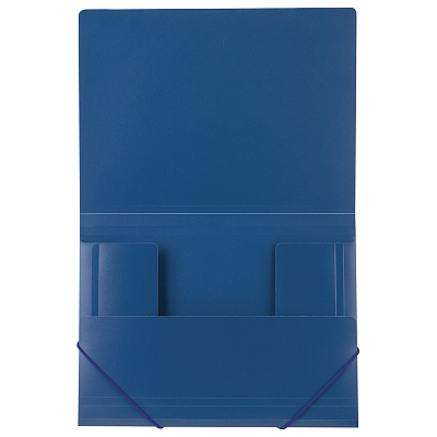 Папка пластиковая для документов "Brauberg", А4, 300л, 500мкм, на резинке, серия "Standard - Синяя"