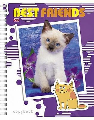 Тетрадь "Hatber VK", 48л, А5, клетка, на гребне, серия "Best Friends"
