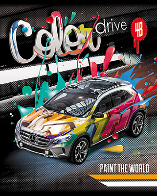 Тетрадь "Hatber VK", 48л, А5, клетка, тиснение, на скобе, серия "Color Drive"