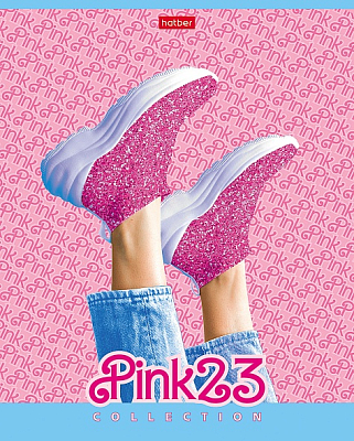 Тетрадь "Hatber", 48л, А5, клетка, лак, на скобе, серия "Pink Shoes"