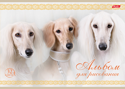 Альбом для рисования "Hatber", 32л, А4, тиснение, на скобе, серия "Ассорти"