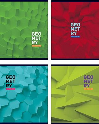 Тетрадь общая "BG" 96л А5 клетка "Geometry" (ассорти), на скобе