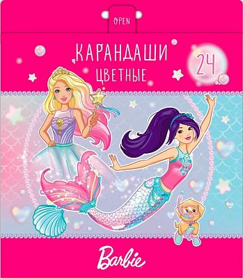Карандаши "Hatber VK", 24 цвета, серия "Barbie", в картонной упаковке