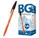 Ручка шариковая "BG B-301", 0,7мм, чёрная, оранжевый корпус