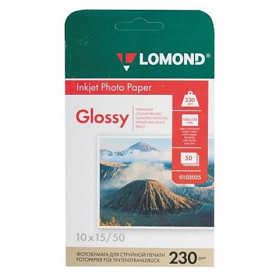Фотобумага для струйной печати Lomond A6 /230 г/м2/ 50 листов 10*15см. Глянцевая односторонняя