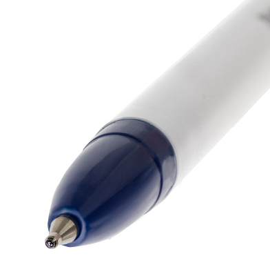 Ручка шариковая "Brauberg Stick Medium", 1мм, синяя, чернила на масляной основе, белый корпус