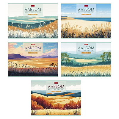 Альбом для рисования "Hatber", 48л, А4, ламинация, тиснение, на скобе, серия "Дыхание природы"