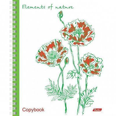 Тетрадь "Hatber", 96л, А5, клетка, на гребне, серия "Elements of Nature"