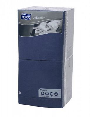 Бумажные салфетки "Tork Advanced", 33х33см, 3 слоя, синие, упакованы по 250шт