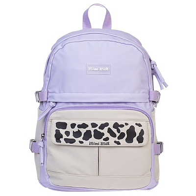 Рюкзак "Hatber", 41,5x30x17,5см, полиэстер, 1 отделение, 6 карманов, серия "Mimimilk: Bear - Сиреневый"