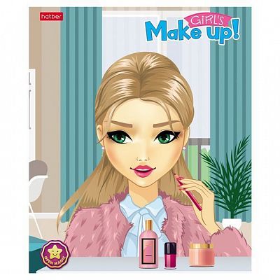 Тетрадь "Hatber", 48л, А5, клетка, на скобе, серия "Make-Up 4D"