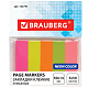 Набор закладок бумажных "Brauberg", 50x14мм, 50л, 5 неоновых цветов, клеевой край, в пакете