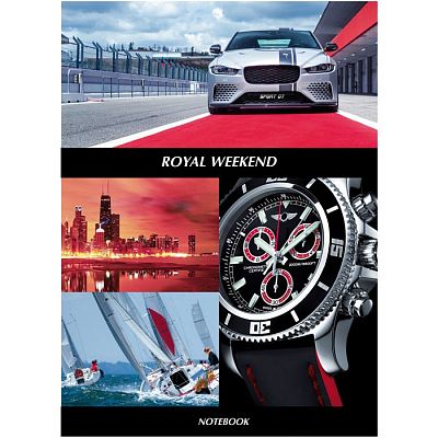 Бизнес-блокнот "BG" 80л А5 клетка "Royal weekend" (ассорти), твёрдый переплёт, ламинация, лак