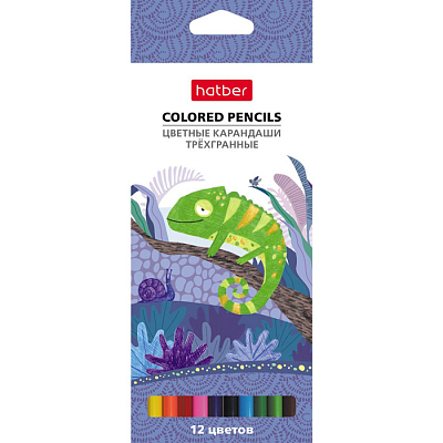 Карандаши "Hatber", 12 цветов, серия "Colora", в картонной упаковке
