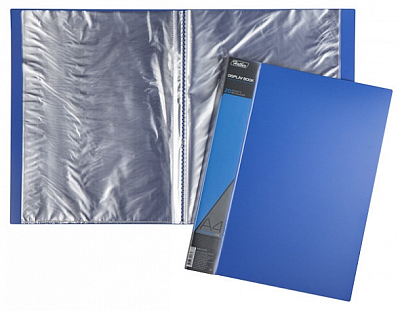 Папка пластиковая "Hatber", А4, 20 вкладышей, 600мкм, корешок 14мм, серия "Standard - Синяя"