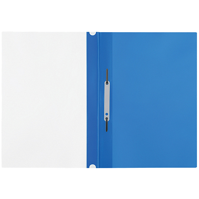 Папка-скоросшиватель пластиковая для документов "OfficeSpace", А4, 100л, 120мкм, прозрачный верх, голубая