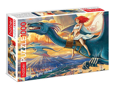 Пазлы "Hatber", 1000 элементов, А2, 680x480мм, серия "Королева драконов"
