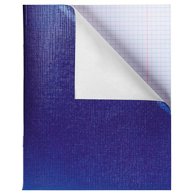 Тетрадь "Hatber", 96л, А5, клетка, обложка бумвинил, на скобе, серия "Metallic - Синяя"