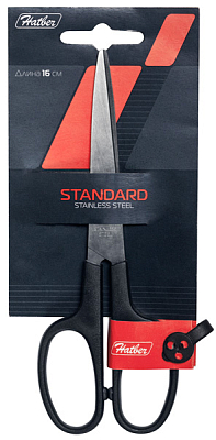 Ножницы "Hatber Standard", 16см, нержавеющая сталь, в блистере