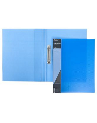 Папка пластиковая "Hatber", А4, на 2-х кольцах, 700мкм, корешок 25мм, полупрозрачная, серия "Diamond - Синяя"
