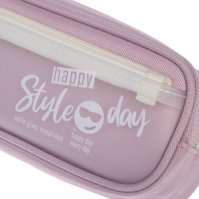 Пенал "Hatber", 30х70х50мм, мягкий, на молнии, серия "Style Day - Rose"