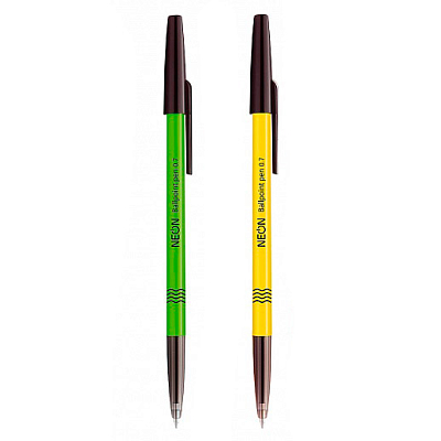 Набор ручек шариковых "Hatber Neon", 0,7мм, синяя, разноцветный корпус, 2шт в пакете