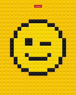 Тетрадь "Hatber", 48л, А5, клетка, на скобе, серия "Lego - Smile"