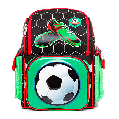 Рюкзак "Hatber", 35x28x15см, полиэстер, 1 отделение, 3 кармана, серия "Comfort School - Футбол"
