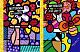 Бизнес-блокнот "BG" 80л А6 "ROMERO BRITTO" (ассорти), без линовки, ламинация