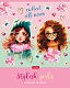 Тетрадь "Hatber", 48л, А5, клетка, металлизированный картон, на скобе, серия "Stylish Girls"