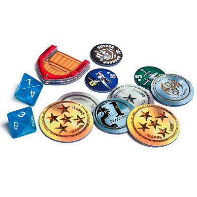 Игра-стратегия настольная "Hatber", А2, кубик и фишки, серия "Остров дракона", в подарочной упаковке