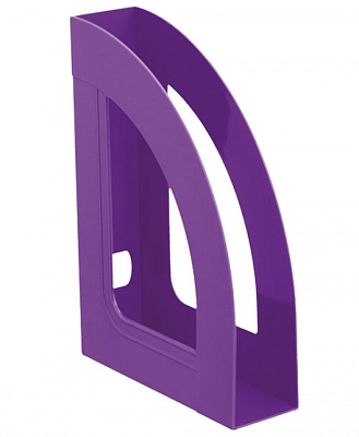 Лоток пластиковый вертикальный для документов А4 "Стамм Респект", 290x220x70мм, фиолетовый