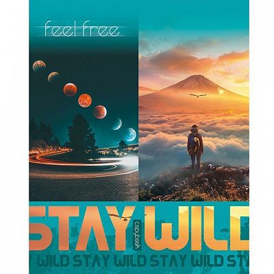 Тетрадь общая "BG", 48л, А5, клетка, на скобе, серия "Feel Free"