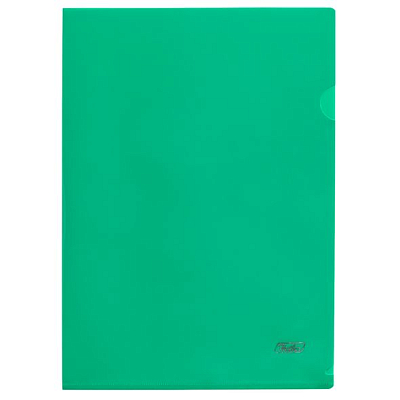 Папка-уголок пластиковая "Hatber", А4, 180мкм, непрозрачная, зелёная