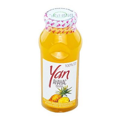 Сок "Yan", Ананас, без сахара, 250мл, стеклянная бутылка