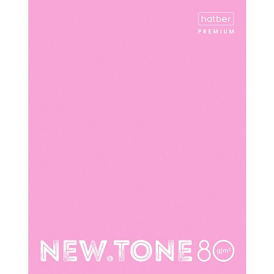 Тетрадь "Hatber Premium", 80л, А5, клетка, ламинация, на скобе, серия "NewTone Pastel - Пион"