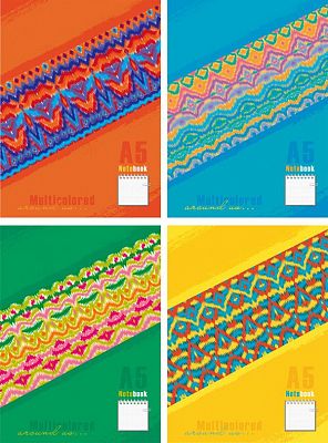 Блокнот "BG", 80л, А5, клетка, на спирали, серия "Multicolor"