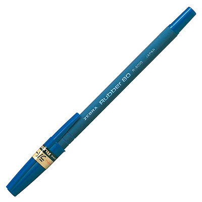 Ручка шариковая ZEBRA "RUBBER 80" синий