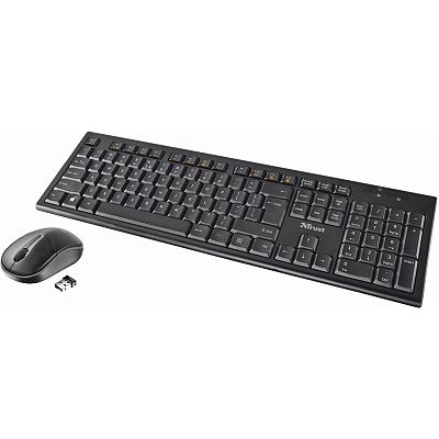 Комплект клавиатура+мышь TRUST RU NOLA WLESS черный